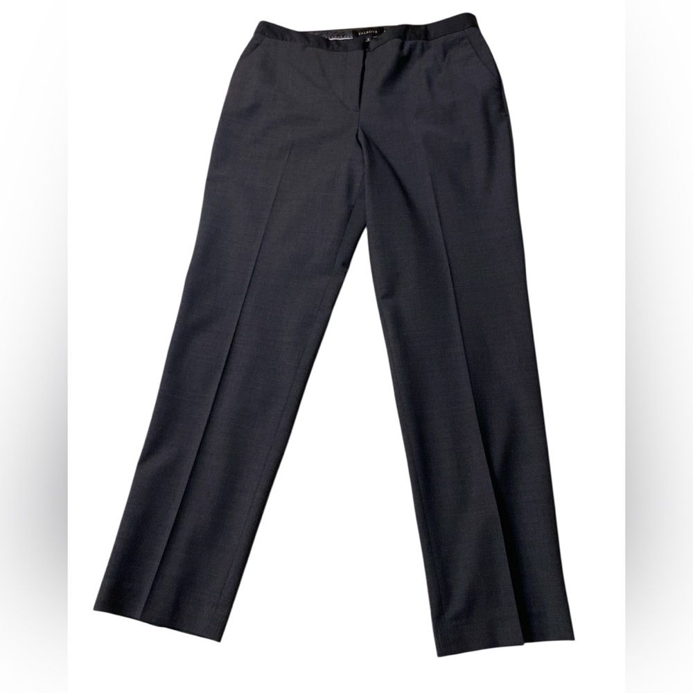 Talbots Wool Heritage Pants Size 10 Black Lined Classic Dress Slacks Stretch